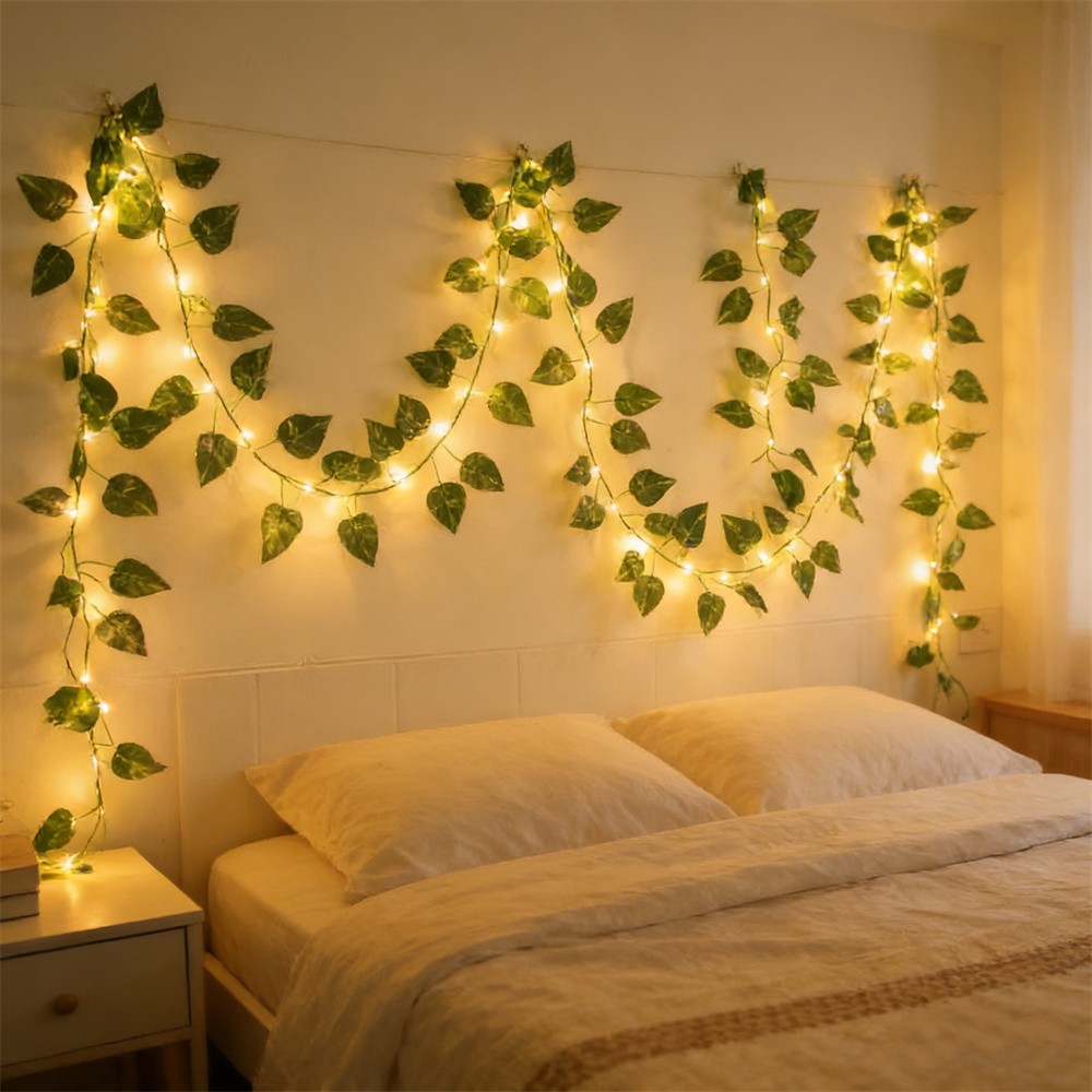Outdoor Power For Wedding - Guirnalda de Luces LED con Hojas