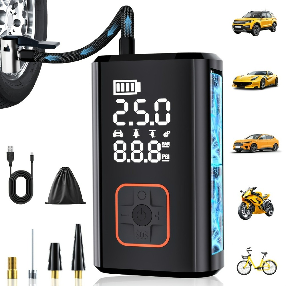 Air Compressor Portable - Compresor de Aire Portátil Inalámbrico, Inflador