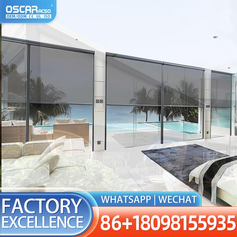 Outdoor Power Blinds - Persianas Verticales Eléctricas Enrollables, Resistentes al