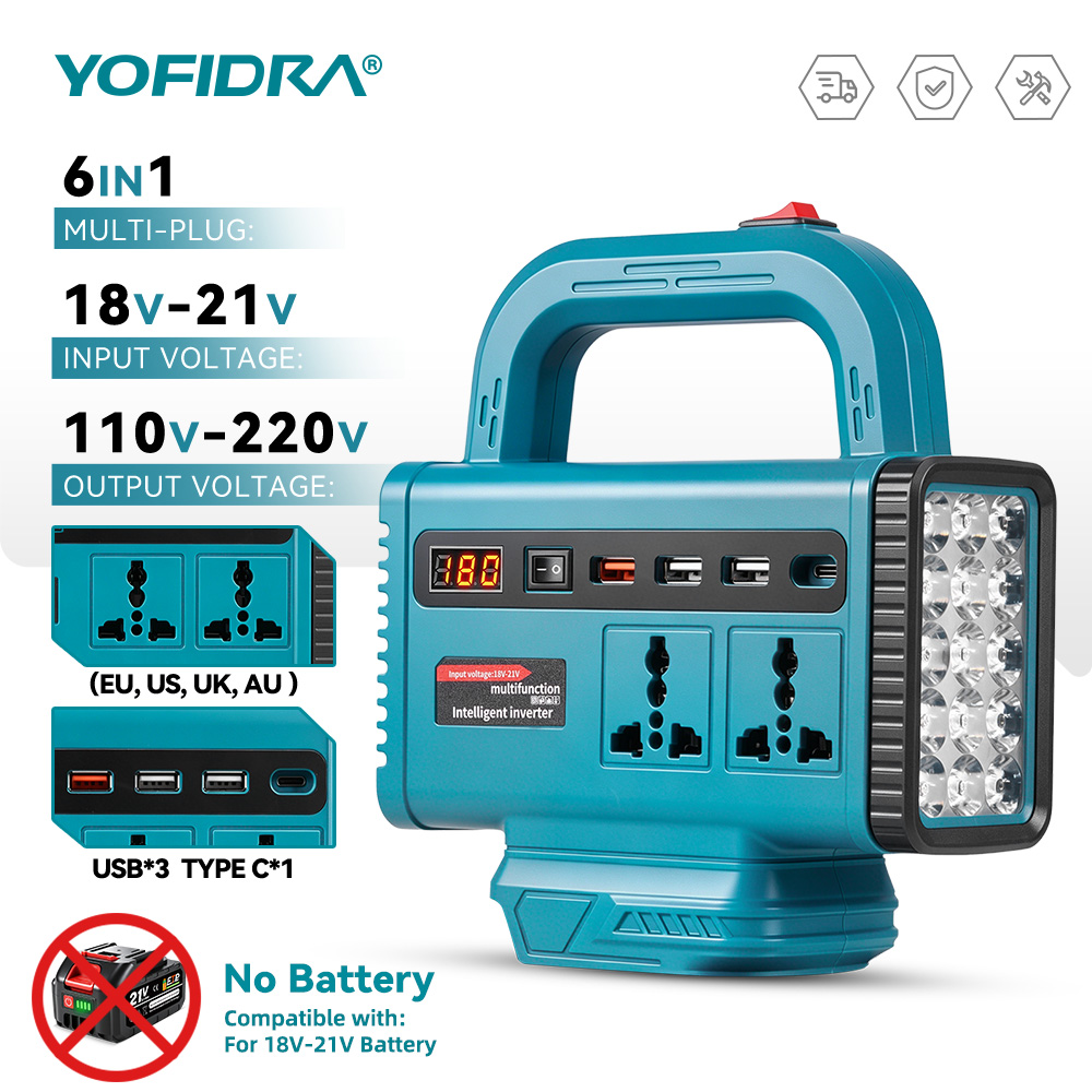 Outdoor Power Hub - Inversor de corriente portátil YOFIDRA 220V,