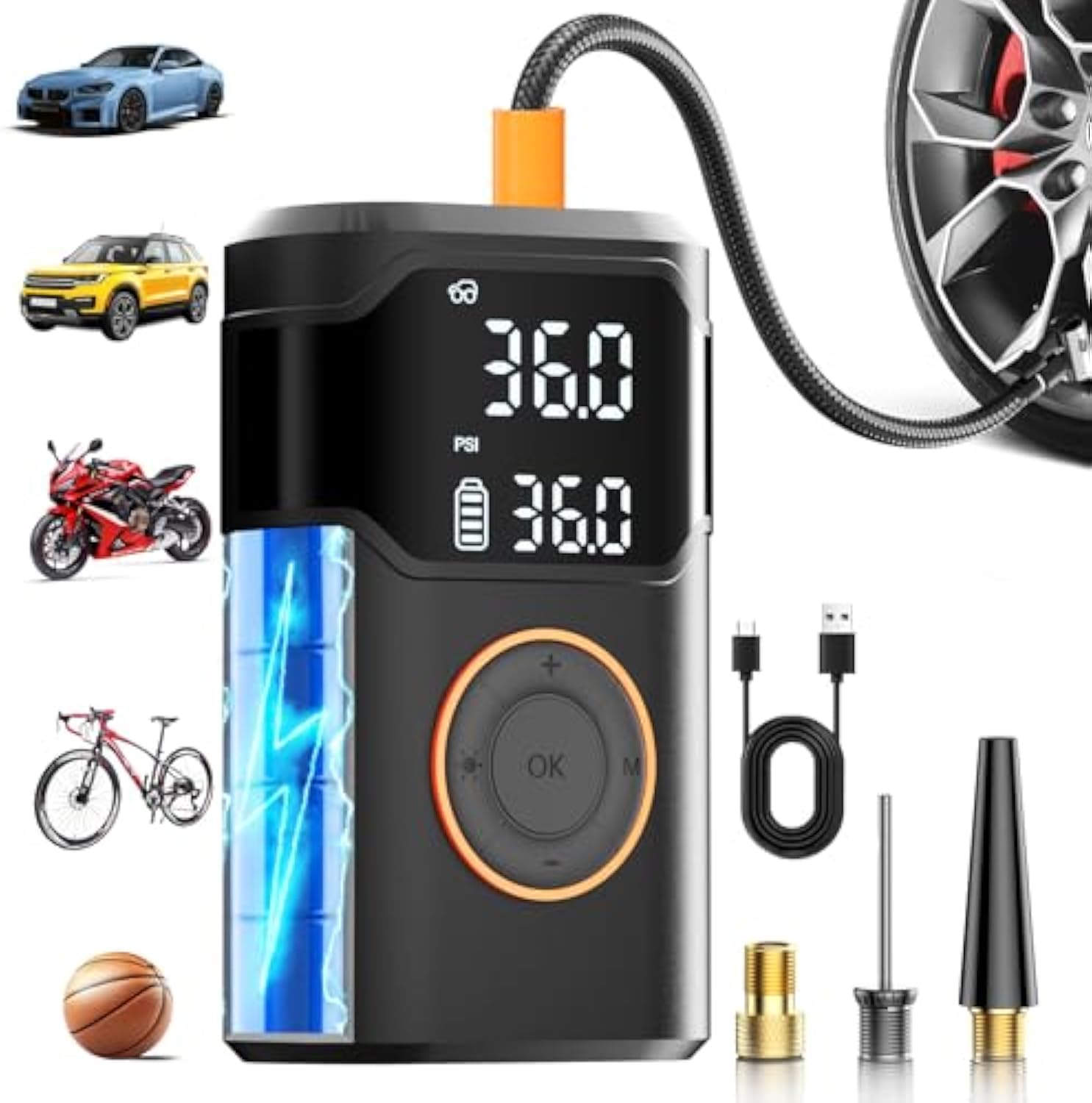 Inflador de neumáticos inalámb - Air Compressor Portable reseña y precio