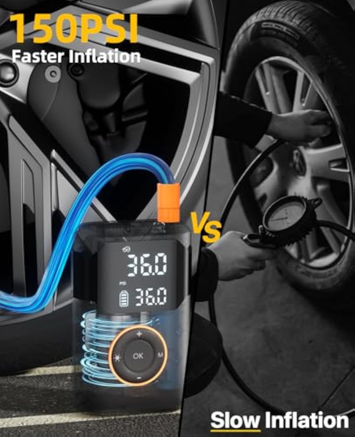 Inflador de neumáticos inalámb - Air Compressor Portable reseña y precio
