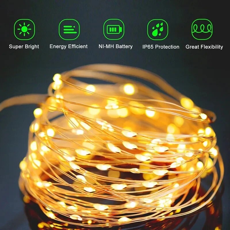 Guirnalda de luces LED con ene - Outdoor Power For Wedding reseña y precio